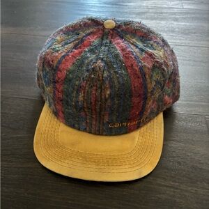 Vintage Carhartt Aztec Wool Blanket Pattern SnapBack Hat Made In USA